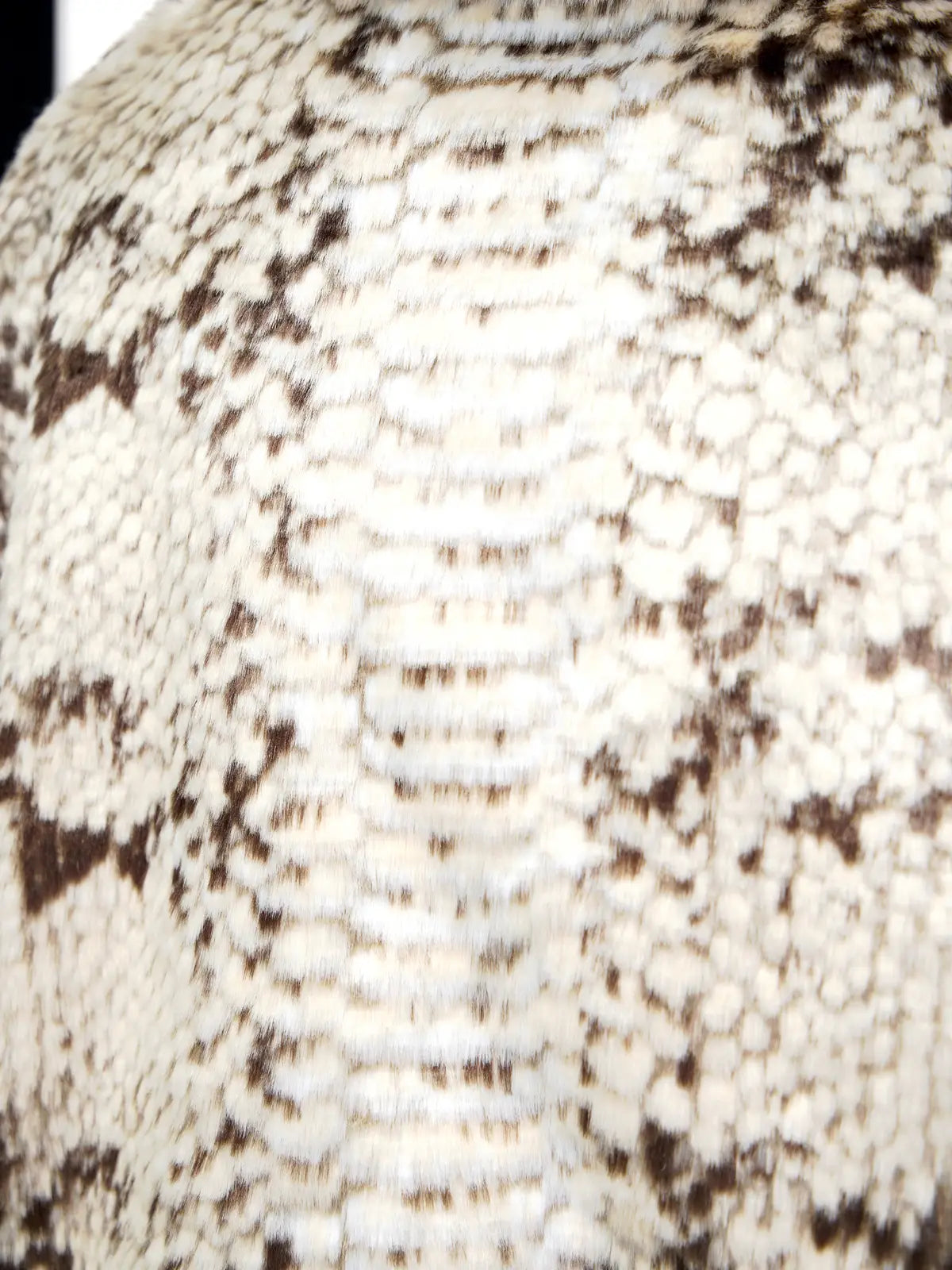 Personsoul Snake Print Faux Fur Jacket