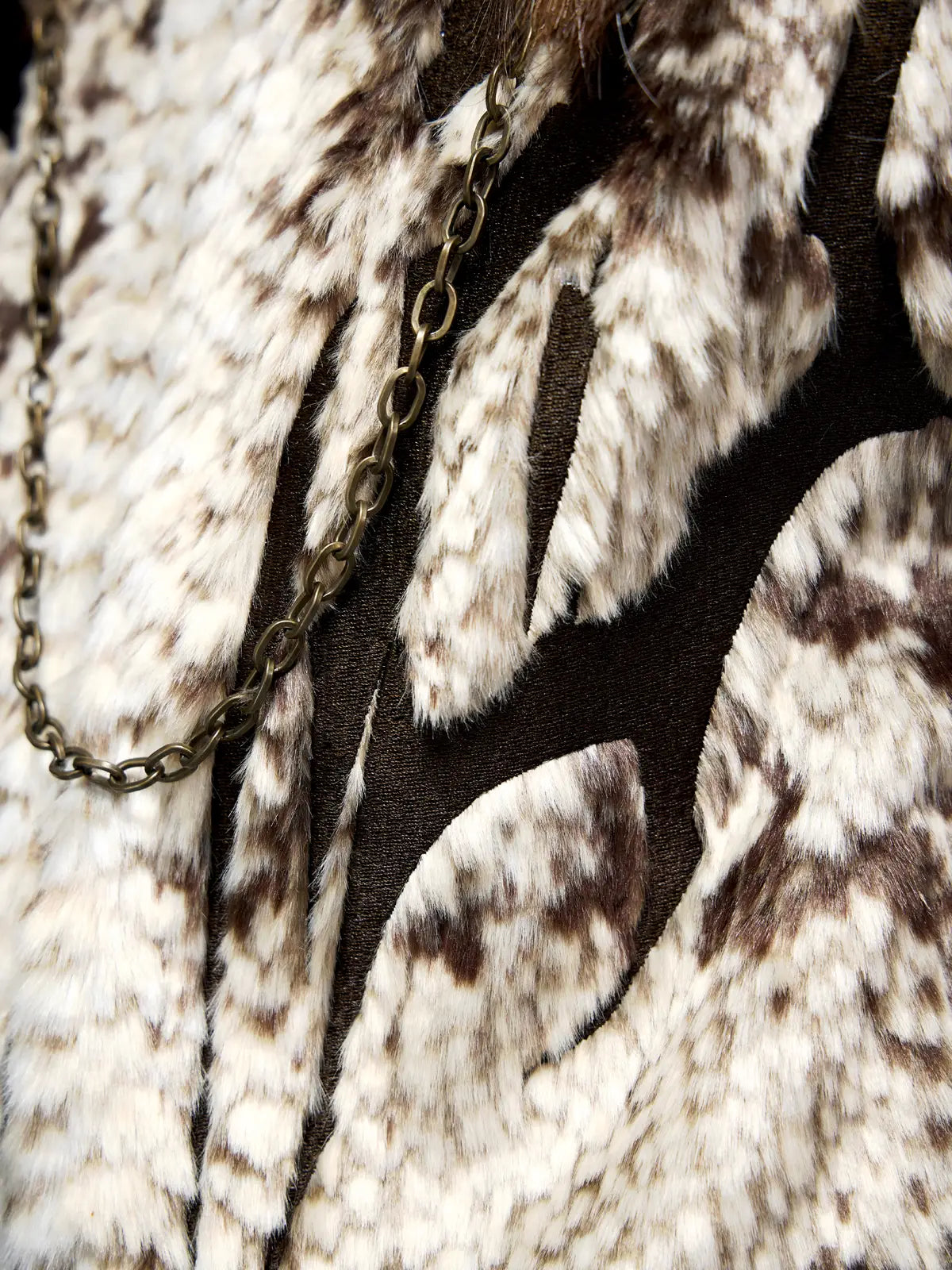 Personsoul Snake Print Faux Fur Jacket